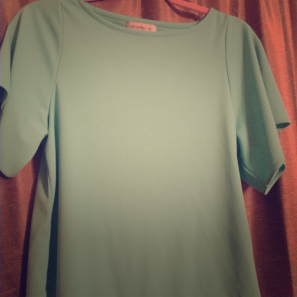 Light teal flutter sleeve